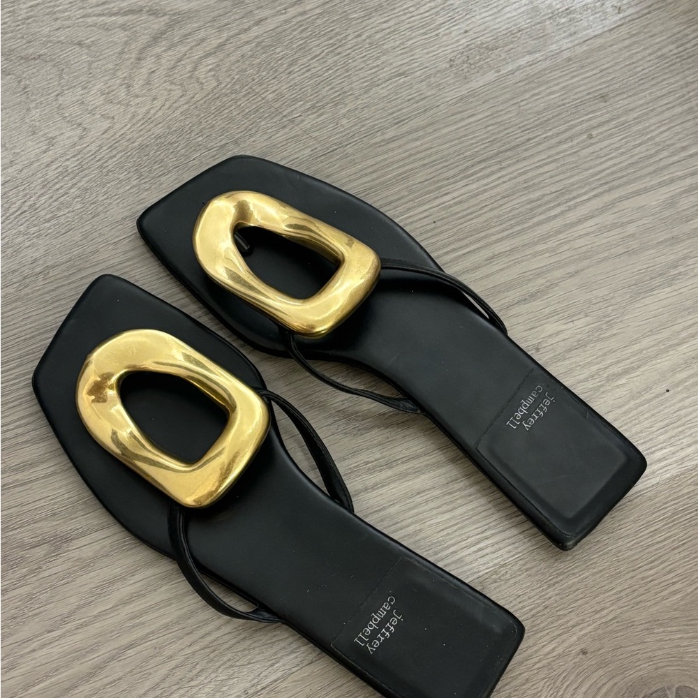 Jeffery Campbell Black and Gold Women's Sandals